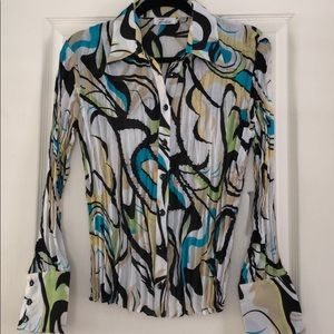 MODERN DESIGN CRINKLED SHEER BUTTON DOWN SHIRT